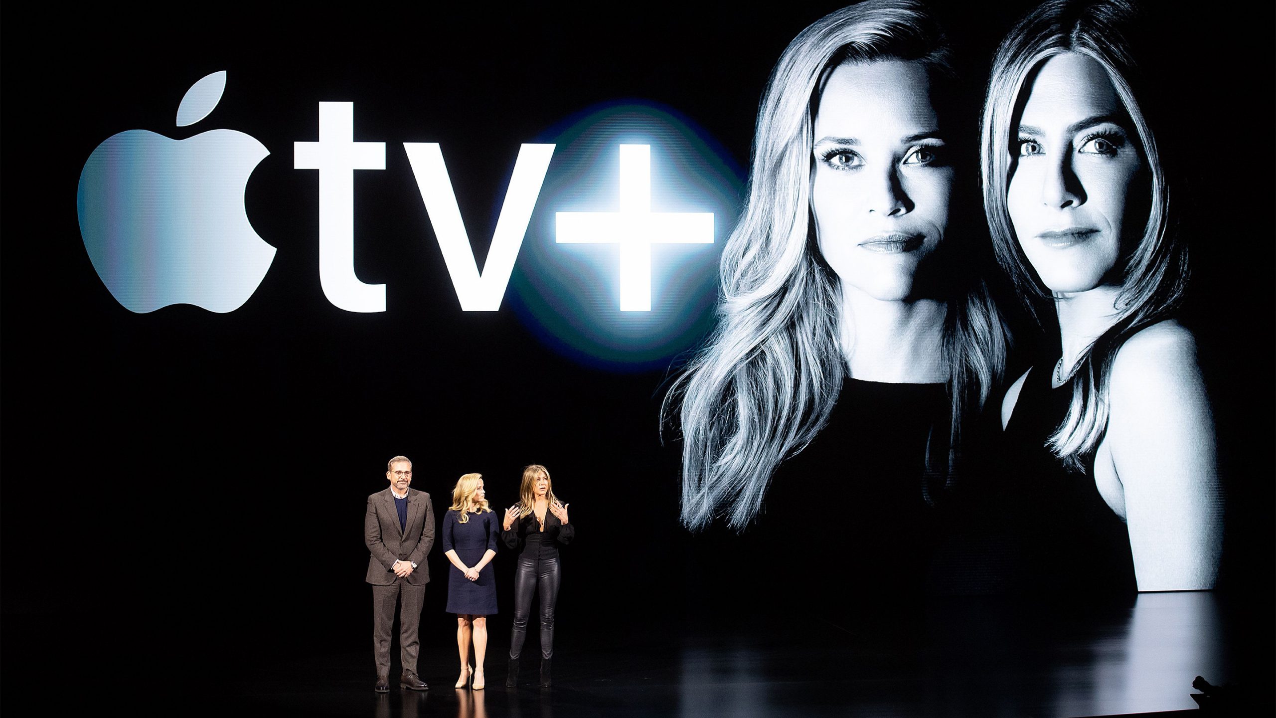 Steve Carell, Reese Whiterspoon and Jennifer Aniston at the launch of Apple TV+